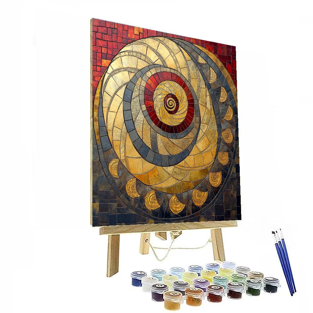 Gustav Klimt Inspired Ember Spiral Sanctuary Number painting