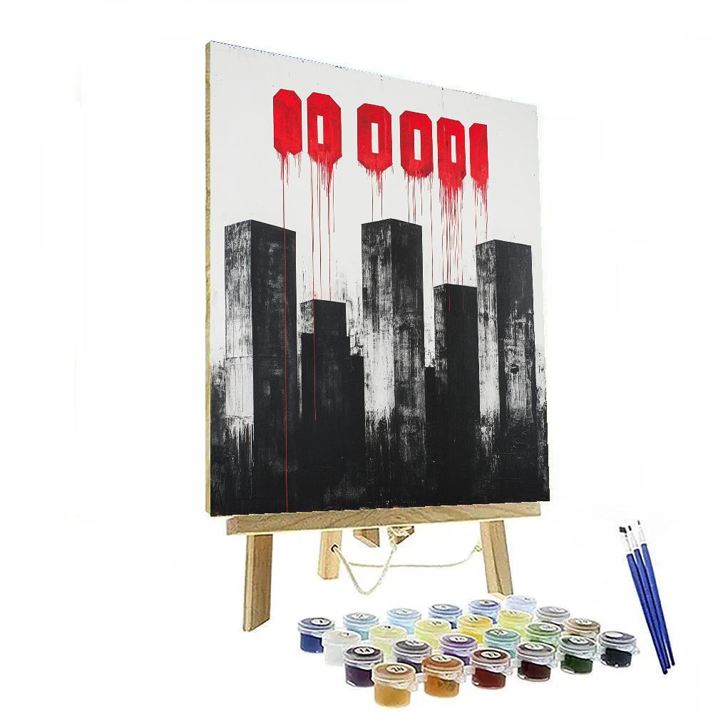 Banksy Inspired Silent Climate Alarm Number painting