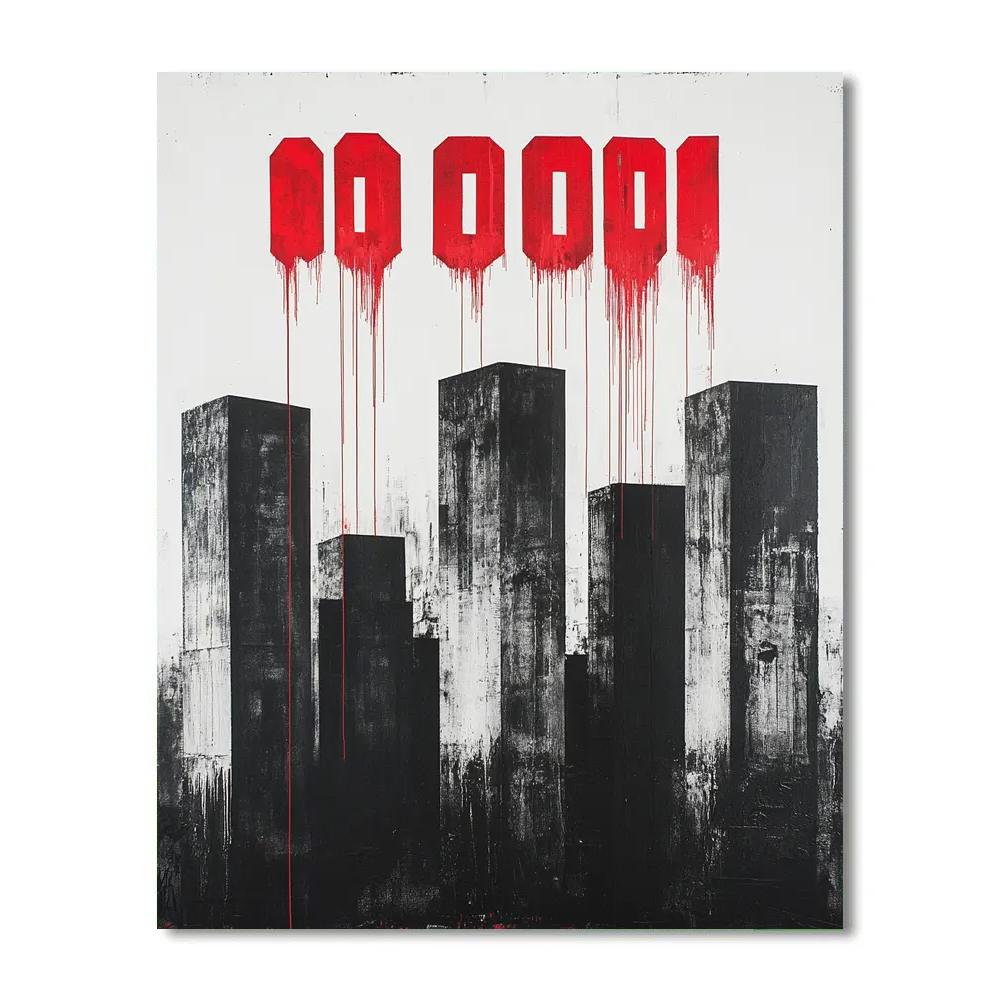 Banksy Inspired Silent Climate Alarm Number painting