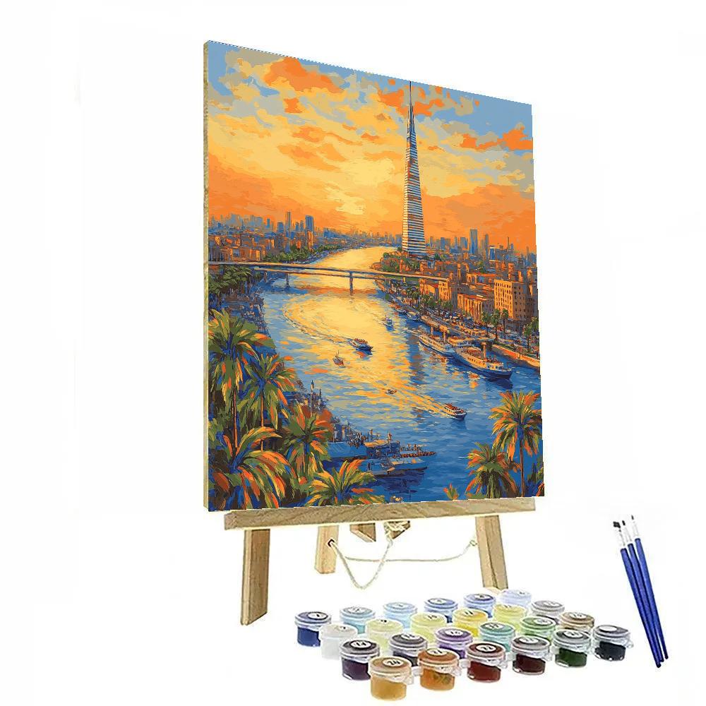 Cairo Tower Nile Panorama Cairo Egypt Paint by numbers kits