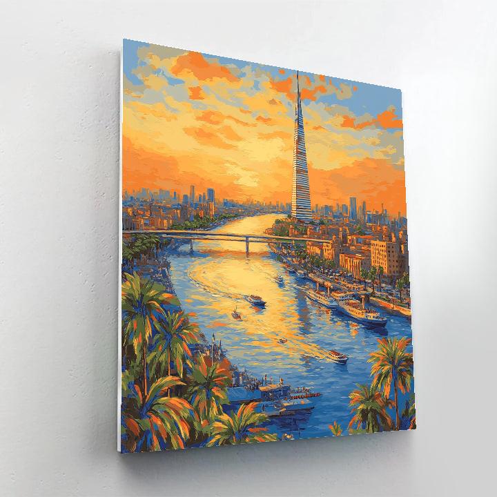 Cairo Tower Nile Panorama Cairo Egypt Paint by numbers kits
