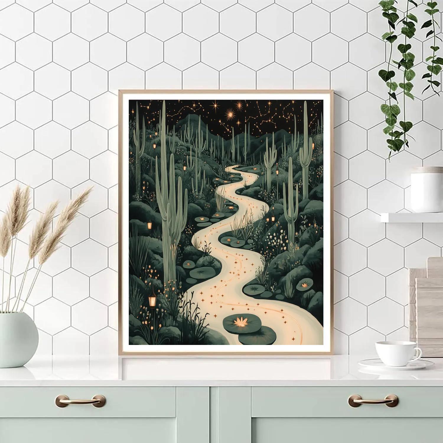 Frida Kahlo Inspired Milky Rivers Through Opuntia Forest Painting by numbers kit