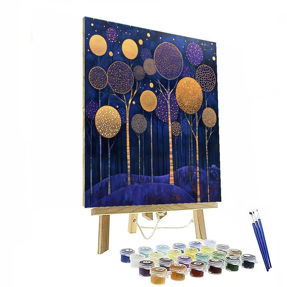Gustav Klimt Inspired Halo Orchard Of Night Paint by numbers kits