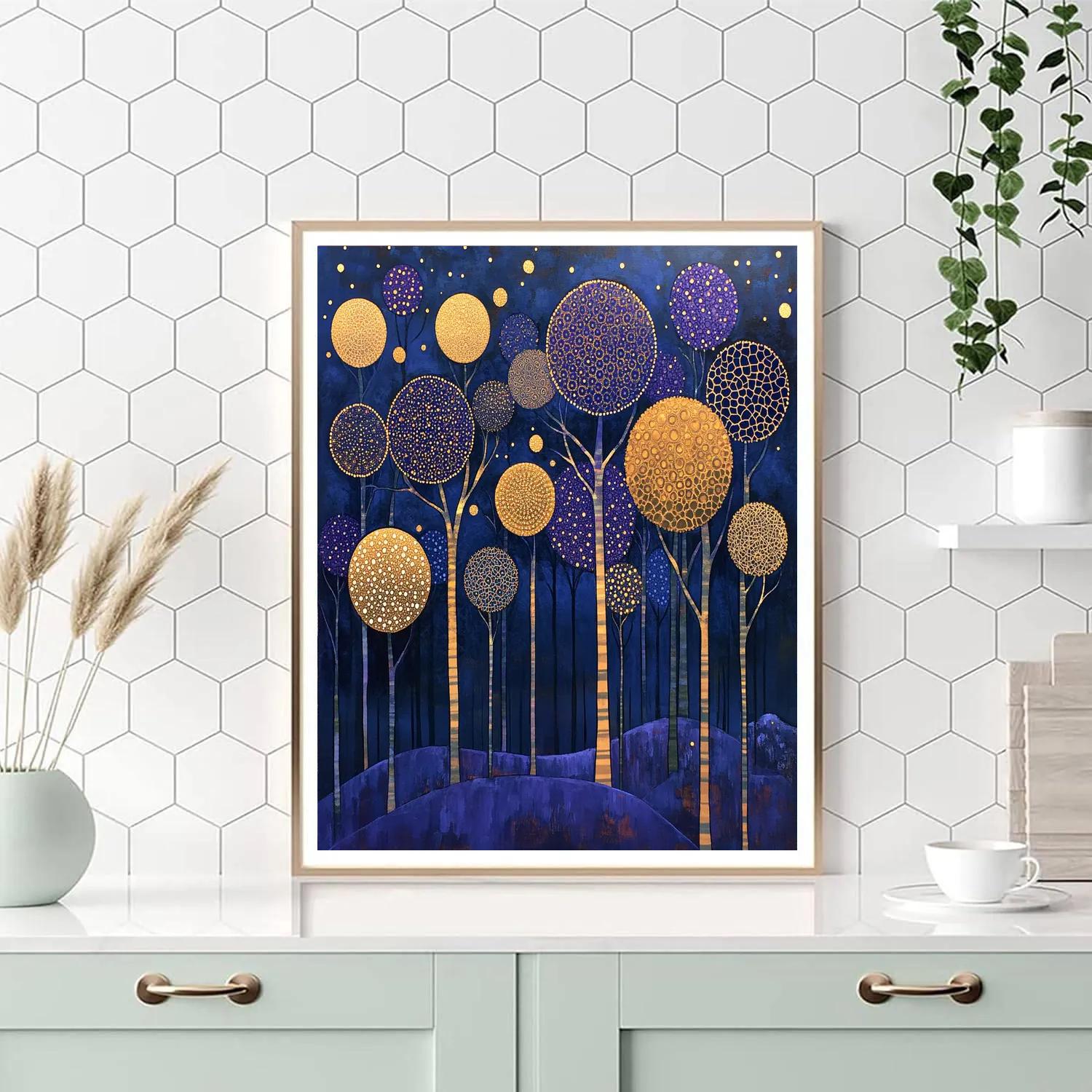 Gustav Klimt Inspired Halo Orchard Of Night Paint by numbers kits