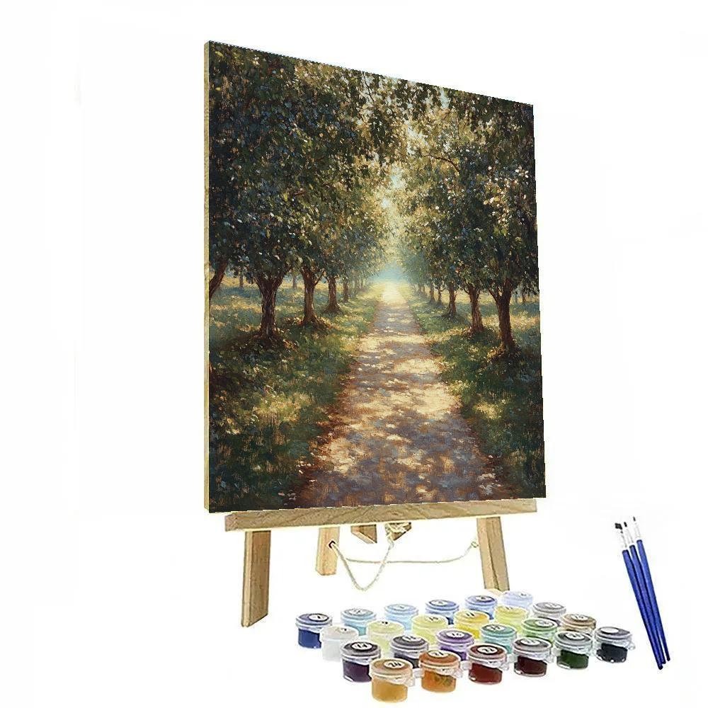Claude Monet Inspired Orchard Path In Dappled Shade Numbered painting kits