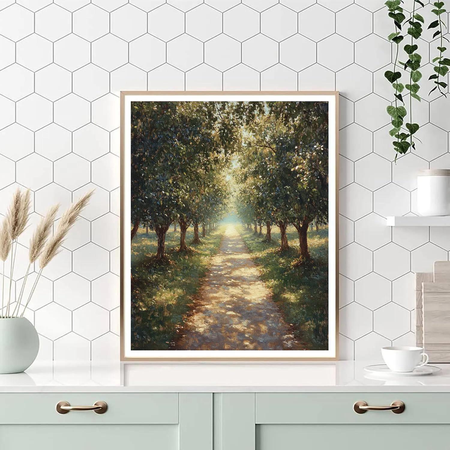 Claude Monet Inspired Orchard Path In Dappled Shade Numbered painting kits