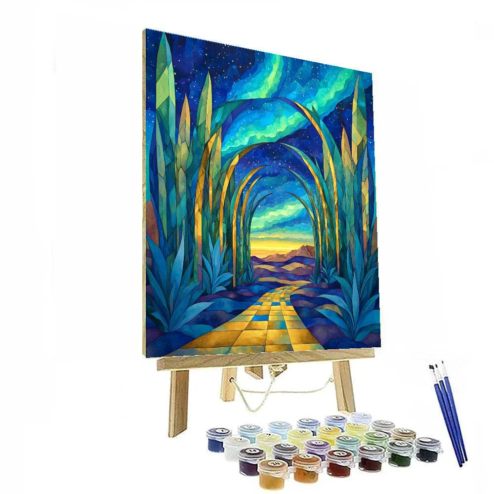 Frida Kahlo Inspired Aurora Over Agave Cathedral DIY paint by numbers