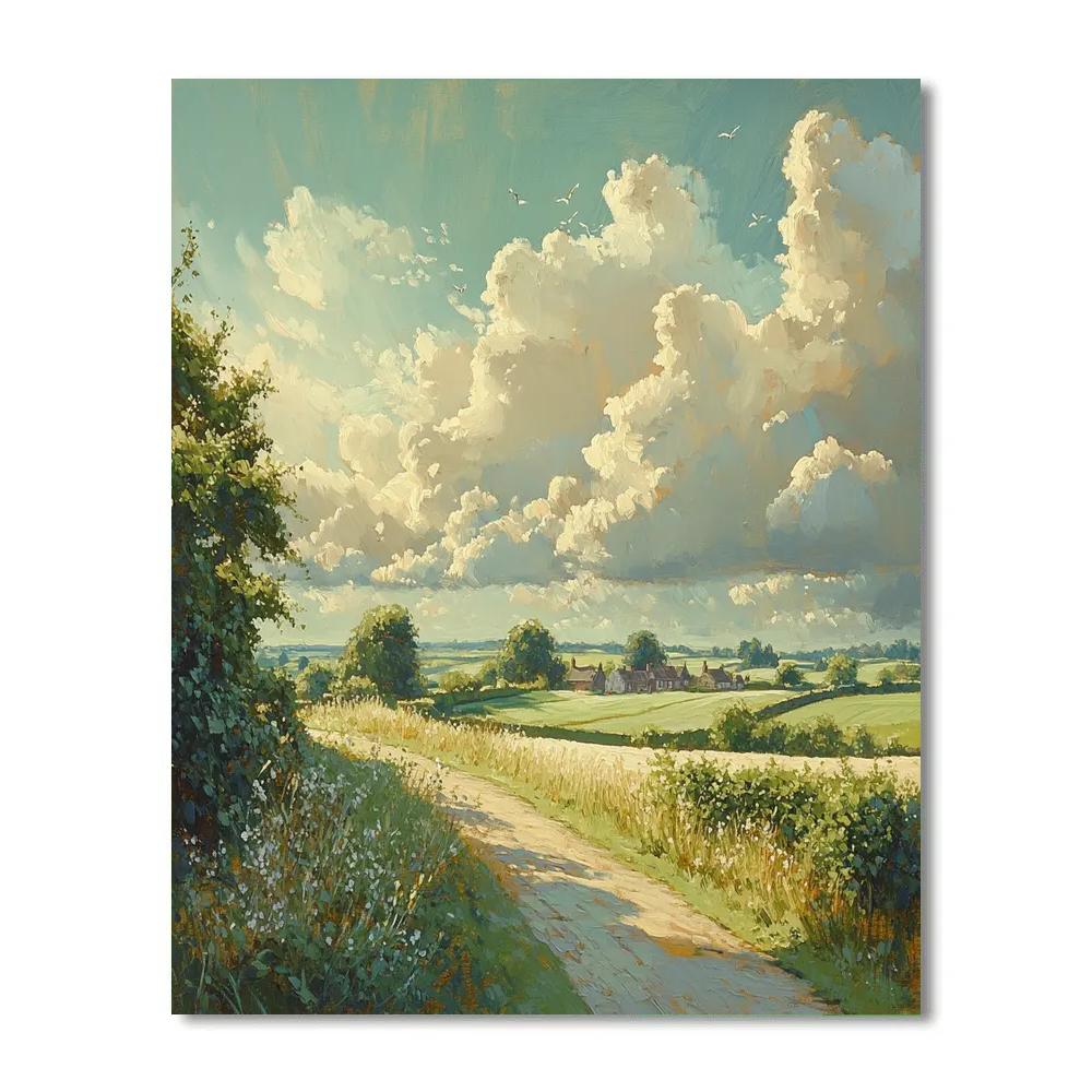 John Constable Inspired Countryside Clouds Paint by numbers art