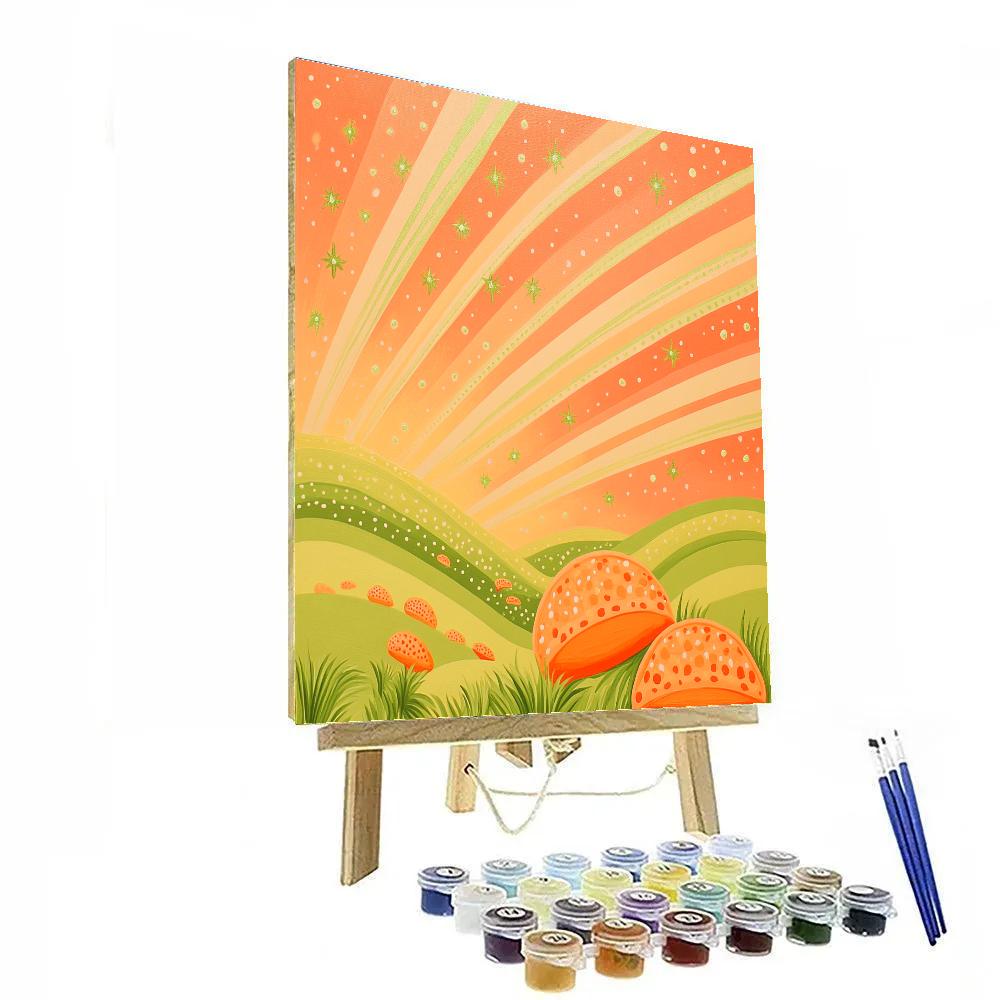 Frida Kahlo Inspired Shooting Stars In Papaya Skies Paint by numbers art