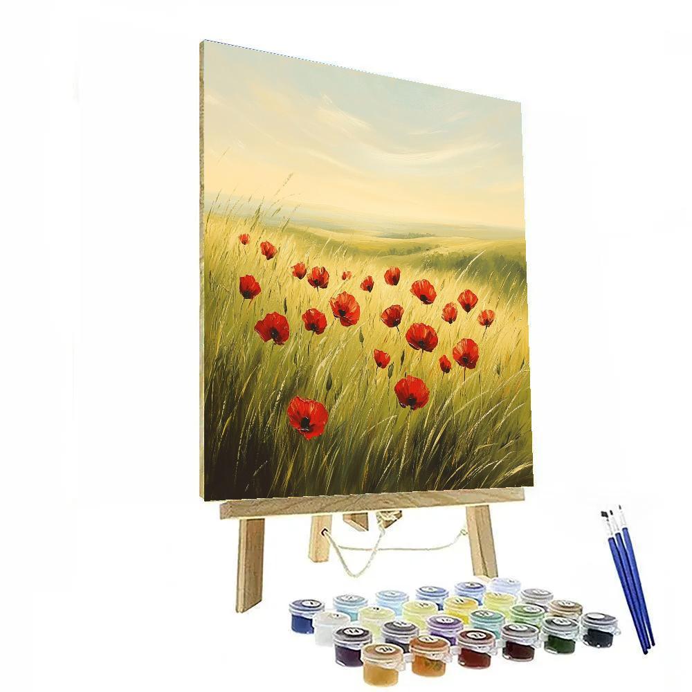 Claude Monet Inspired Soft Breeze Through Poppy Meadow Painting by numbers kit