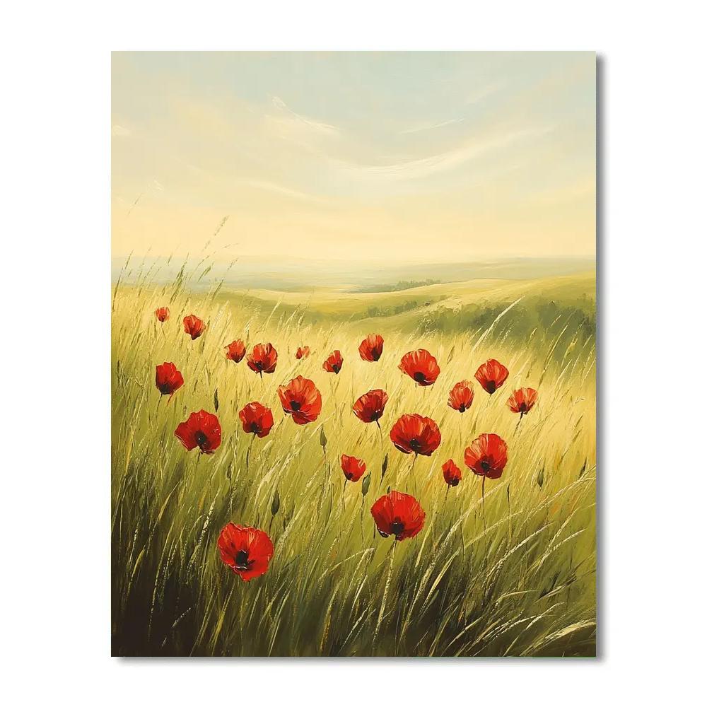 Claude Monet Inspired Soft Breeze Through Poppy Meadow Painting by numbers kit
