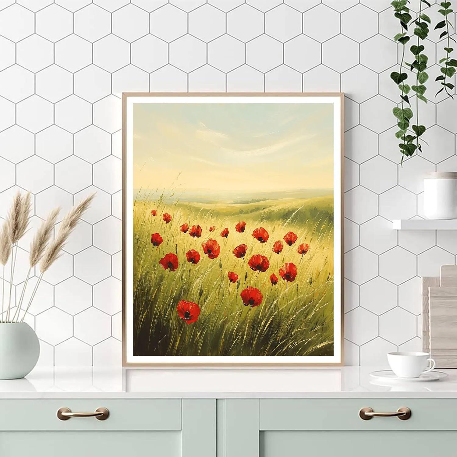 Claude Monet Inspired Soft Breeze Through Poppy Meadow Painting by numbers kit