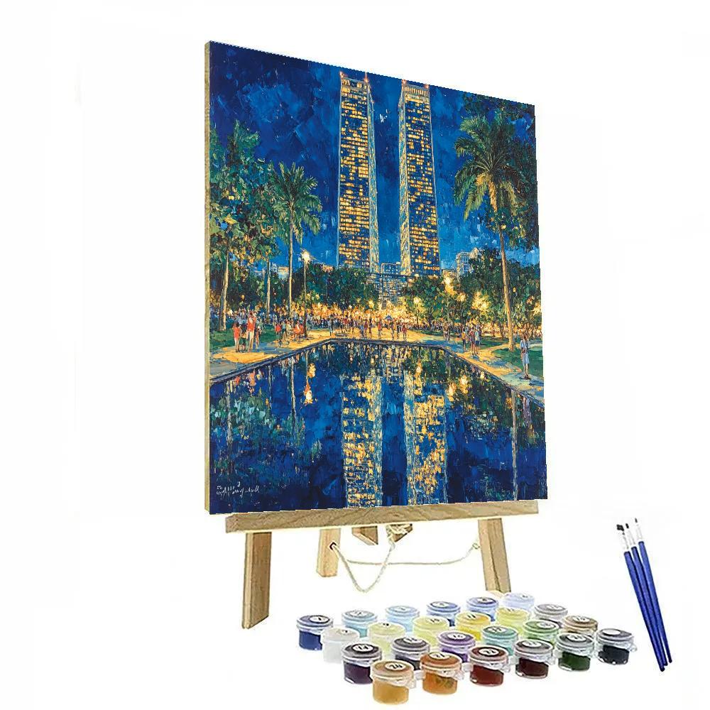Petronas Towers KLCC Park Kuala Lumpur Malaysia DIY paint by numbers