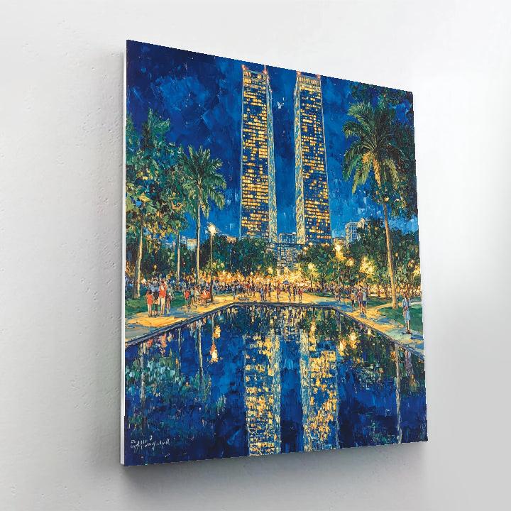 Petronas Towers KLCC Park Kuala Lumpur Malaysia DIY paint by numbers