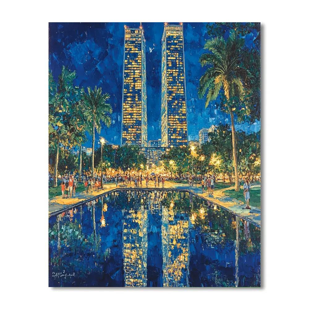 Petronas Towers KLCC Park Kuala Lumpur Malaysia DIY paint by numbers