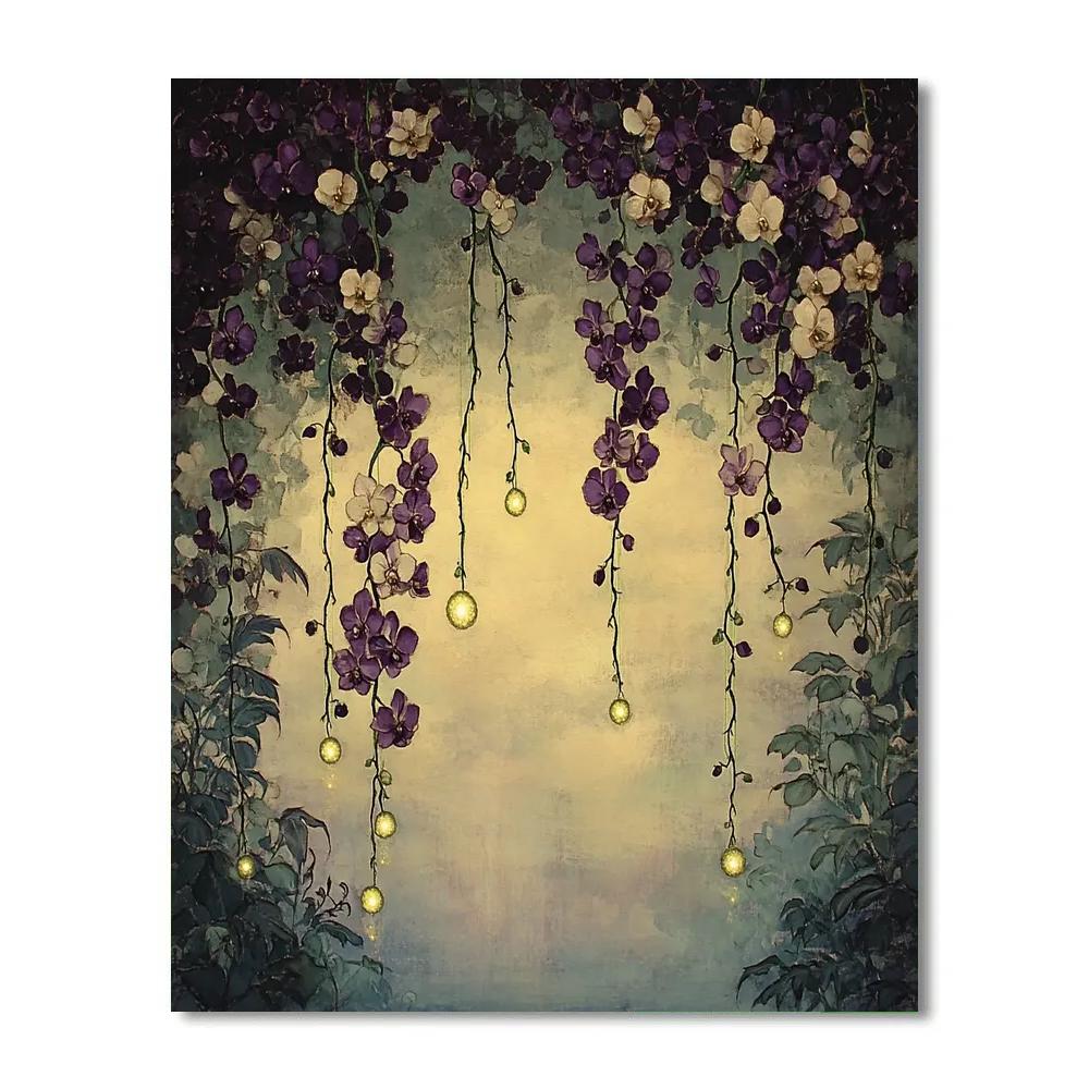 Frida Kahlo Inspired Night Garden Of Comet Orchids paint by number