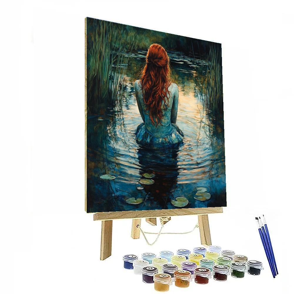 John William Waterhouse Inspired Lakeside Nymph paint by color