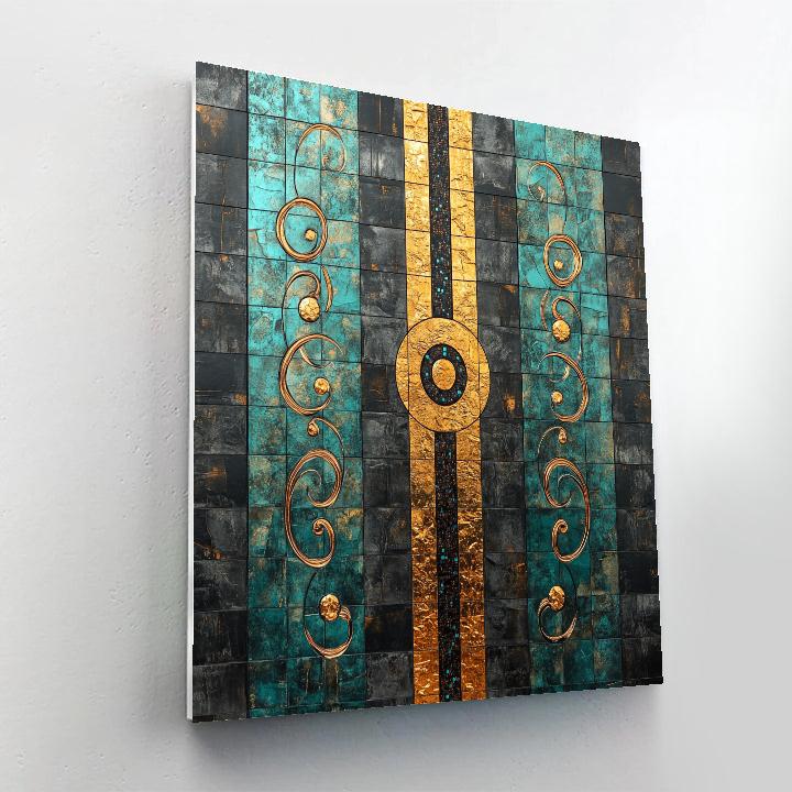 Gustav Klimt Inspired Golden Pulse Meridian paint by number