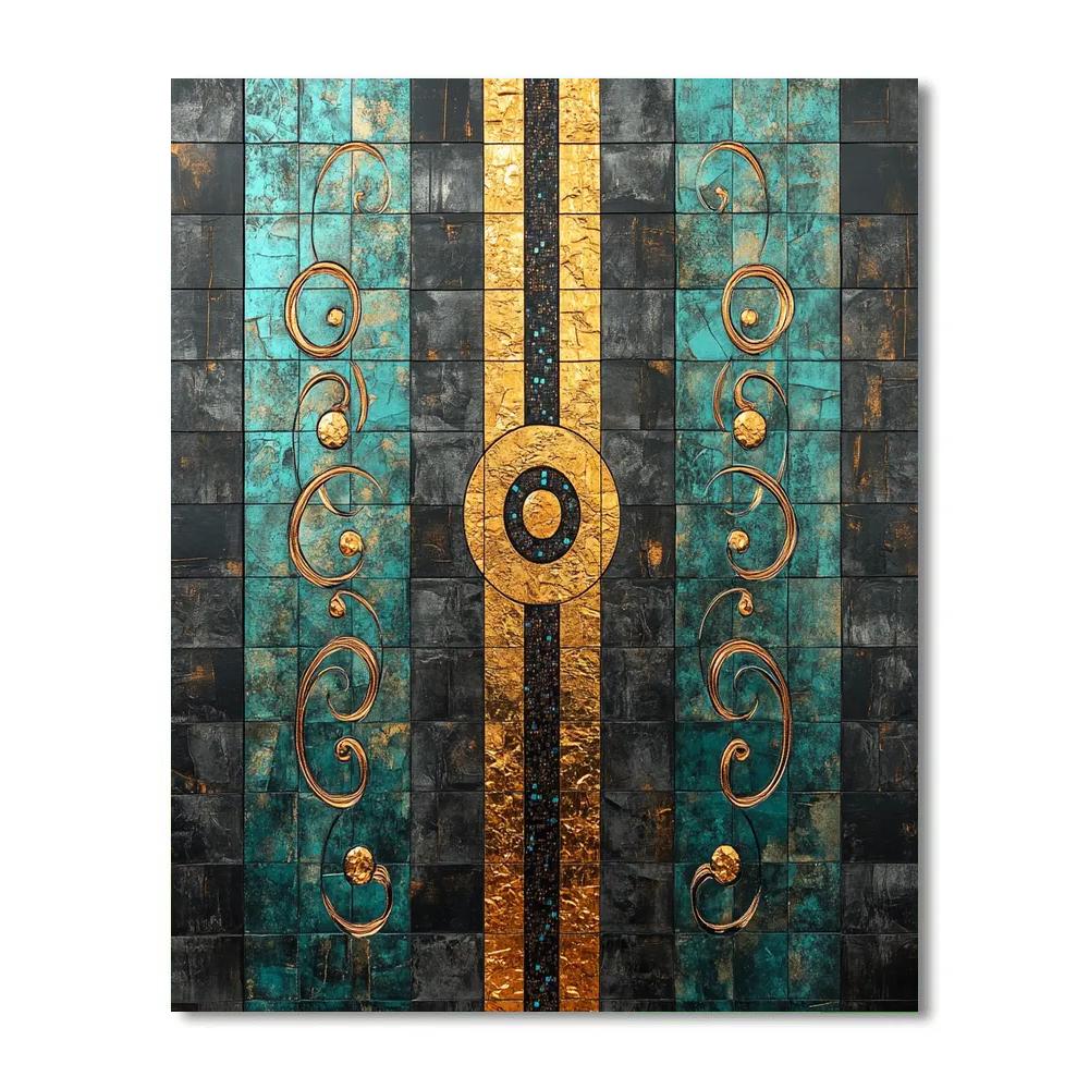 Gustav Klimt Inspired Golden Pulse Meridian paint by number