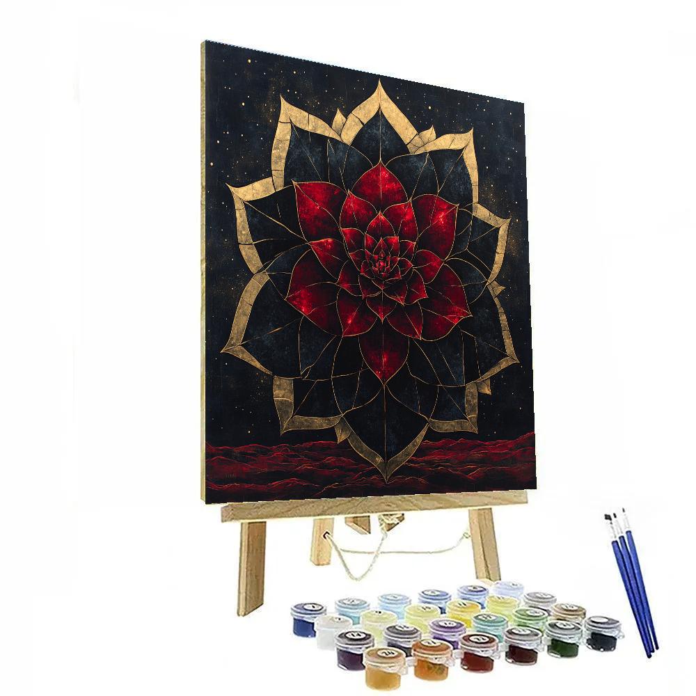 Frida Kahlo Inspired Blooming Obsidian Night Paint by numbers art