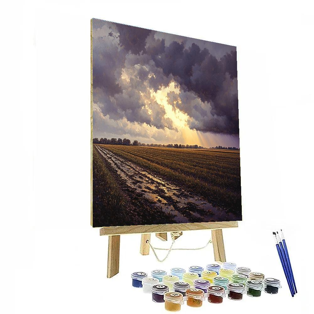 Rembrandt Inspired Storm Break Over Weathered Farmland Paint by numbers kits