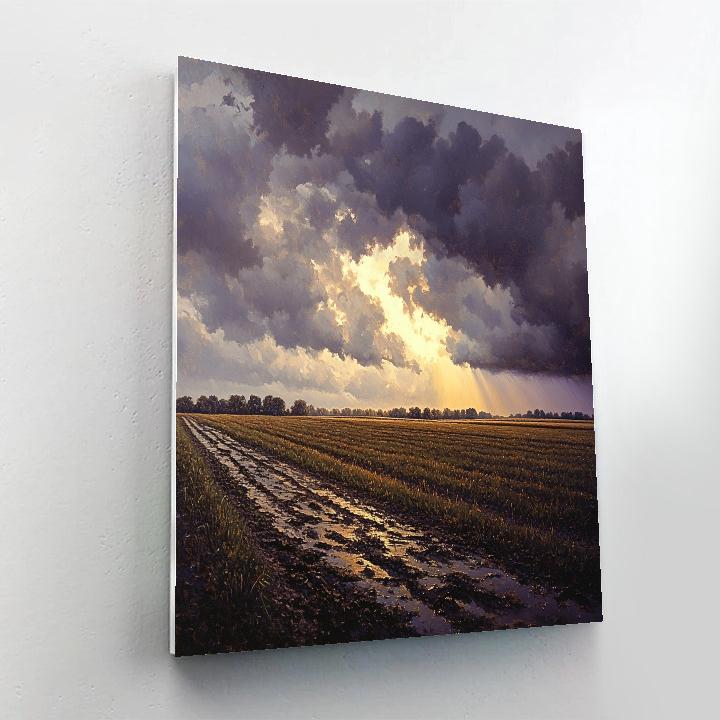 Rembrandt Inspired Storm Break Over Weathered Farmland Paint by numbers kits