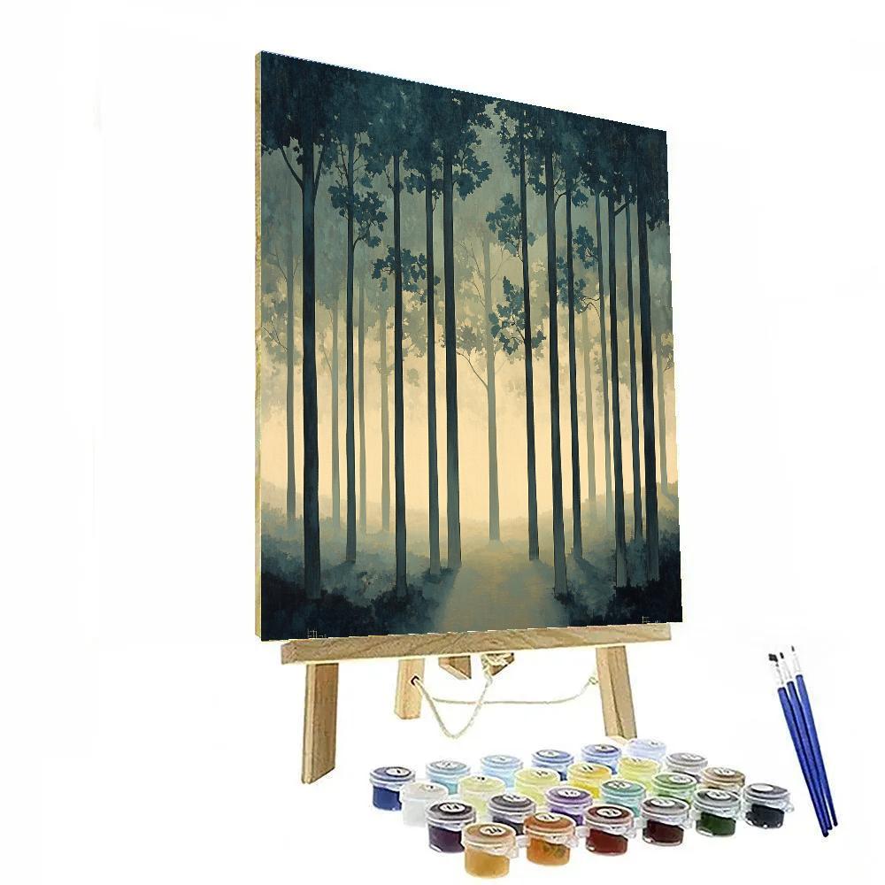 Leonardo Da Vinci Inspired Mist Cathedral Of Beeches Paint by numbers kits