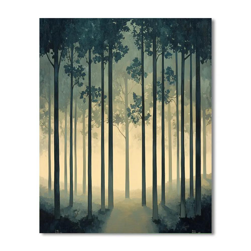 Leonardo Da Vinci Inspired Mist Cathedral Of Beeches Paint by numbers kits
