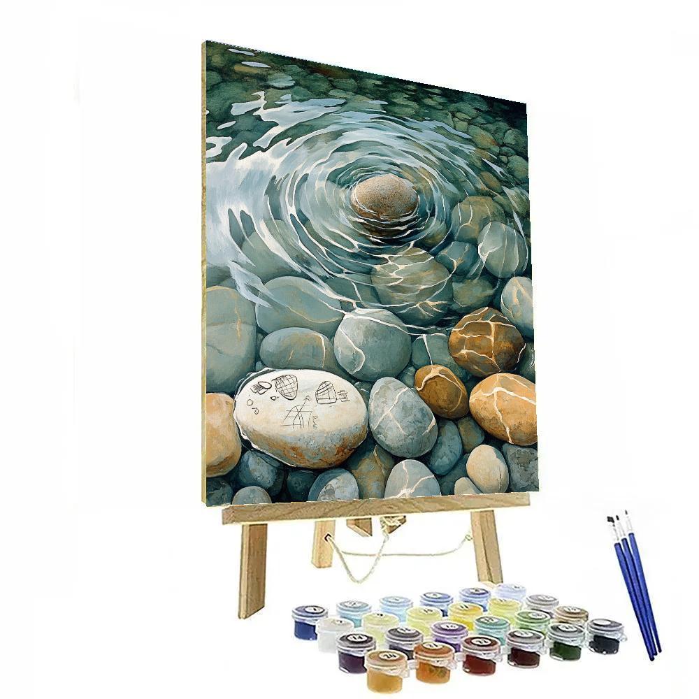 Leonardo Da Vinci Inspired Pebble Orbits In Brook paint by color