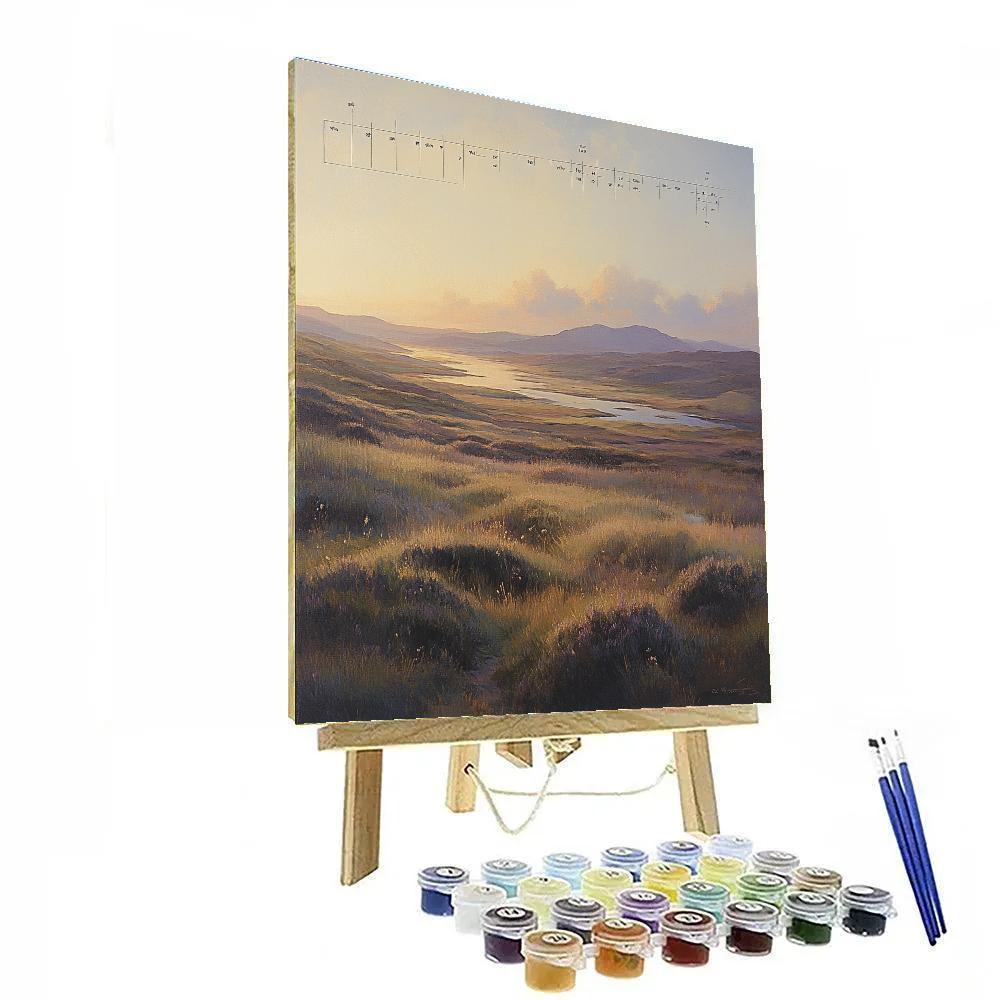 Leonardo Da Vinci Inspired Dawn Over Quiet Moor paint by color
