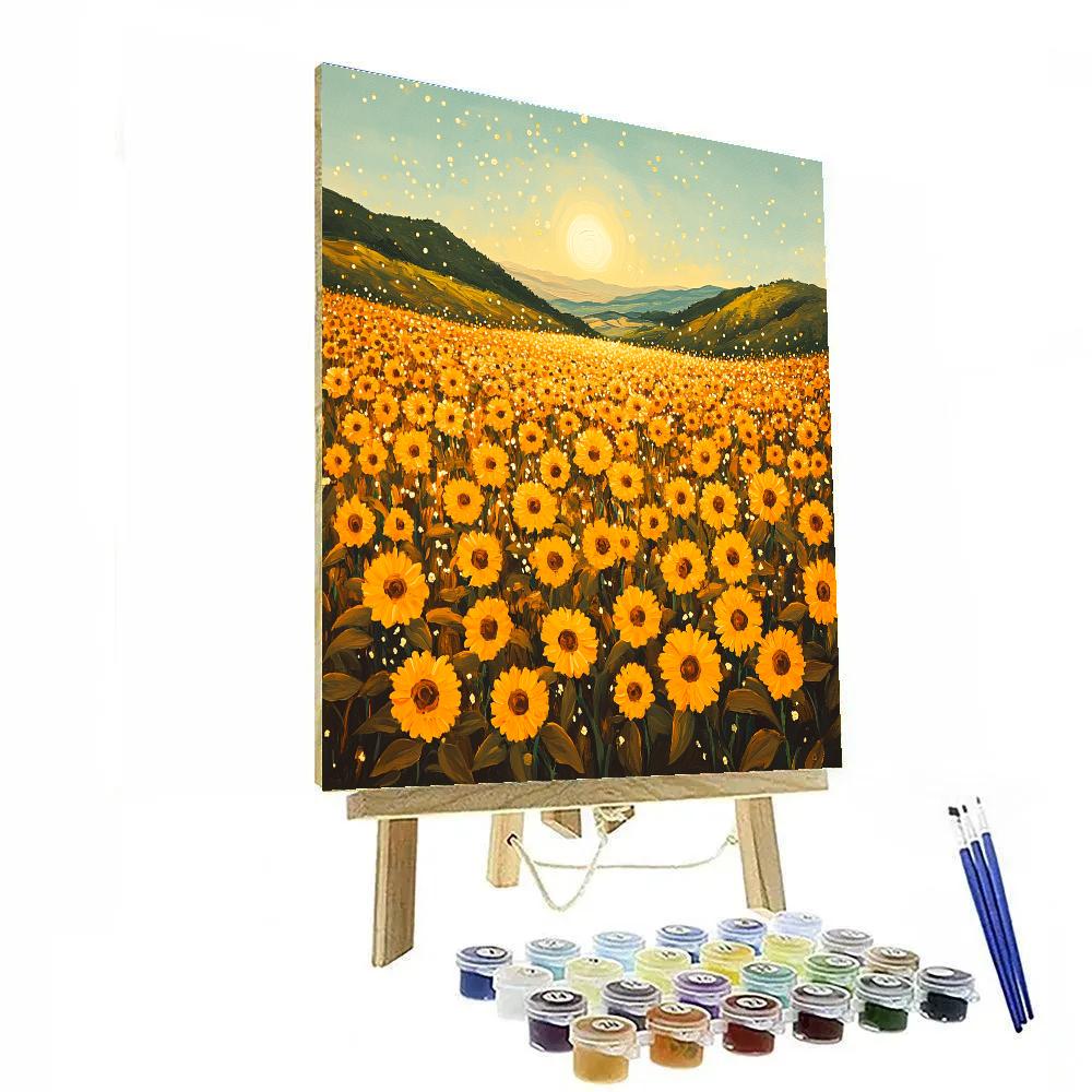 Frida Kahlo Inspired Sea Of Cempasuchil Suns paint by color