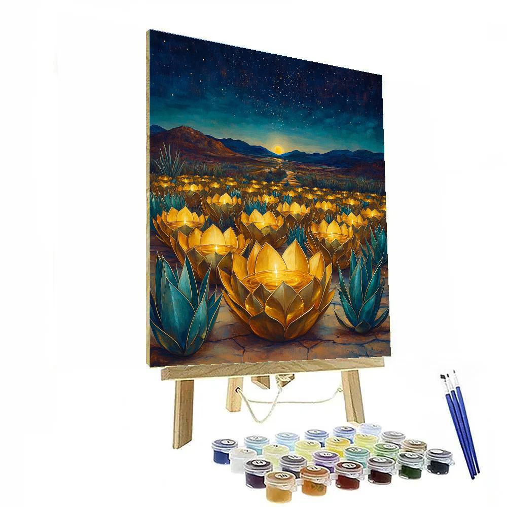 Frida Kahlo Inspired Star Honey In Maguey Bowls DIY paint by numbers