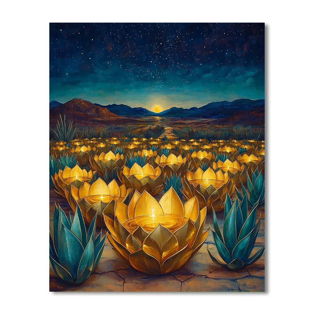 Frida Kahlo Inspired Star Honey In Maguey Bowls DIY paint by numbers