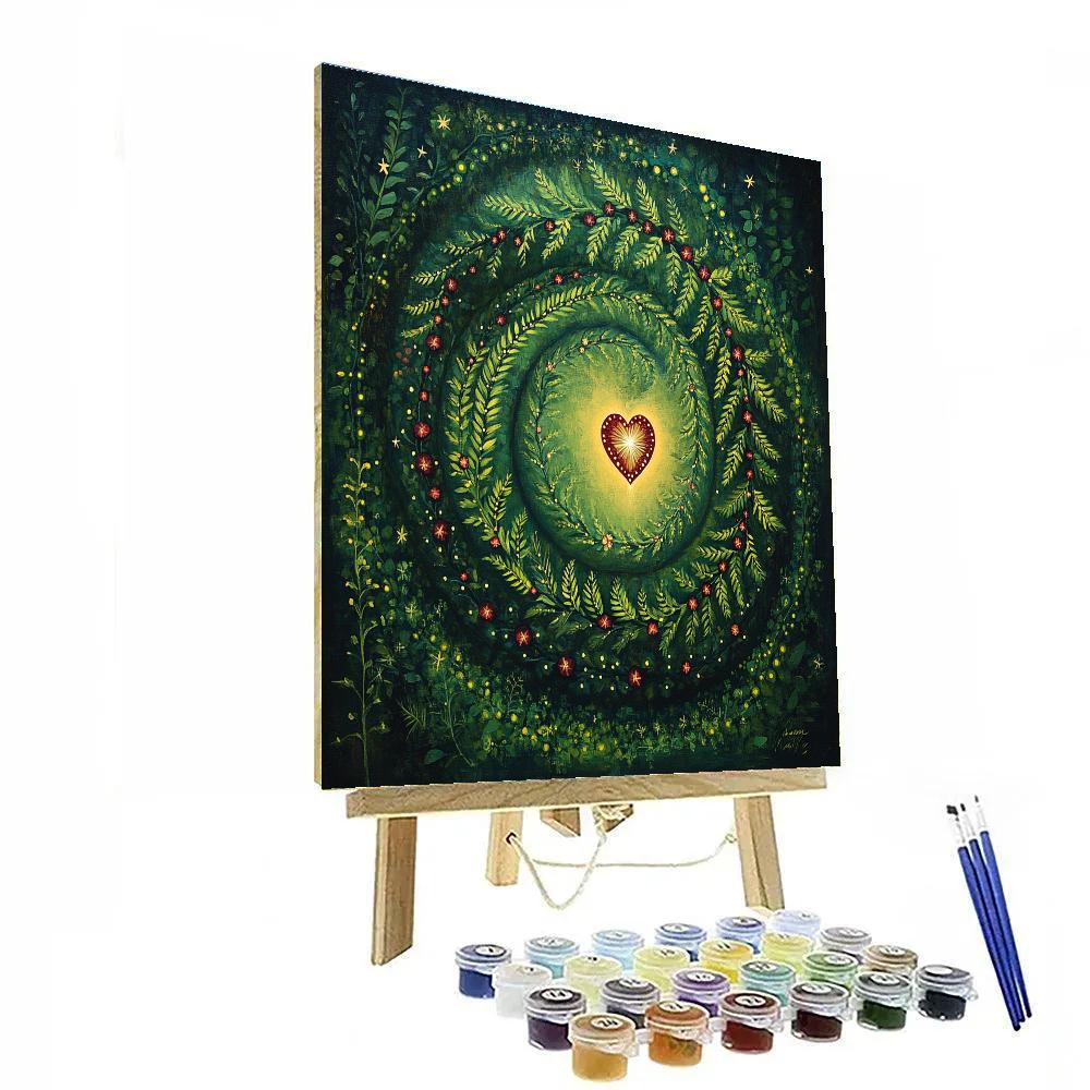 Frida Kahlo Inspired Rainforest Spiral Of Resilience paint by color