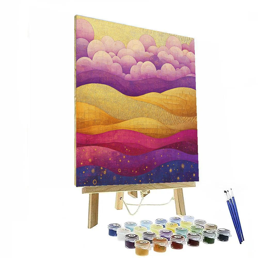 Gustav Klimt Inspired Rose Quartz Nebulae painting number kit