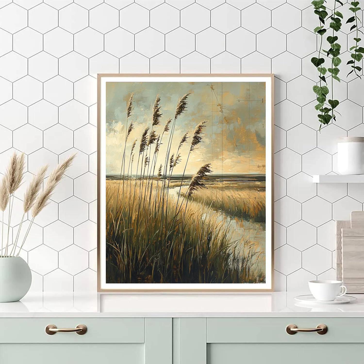 Leonardo Da Vinci Inspired Starwind Over Grasses Numbered painting kits