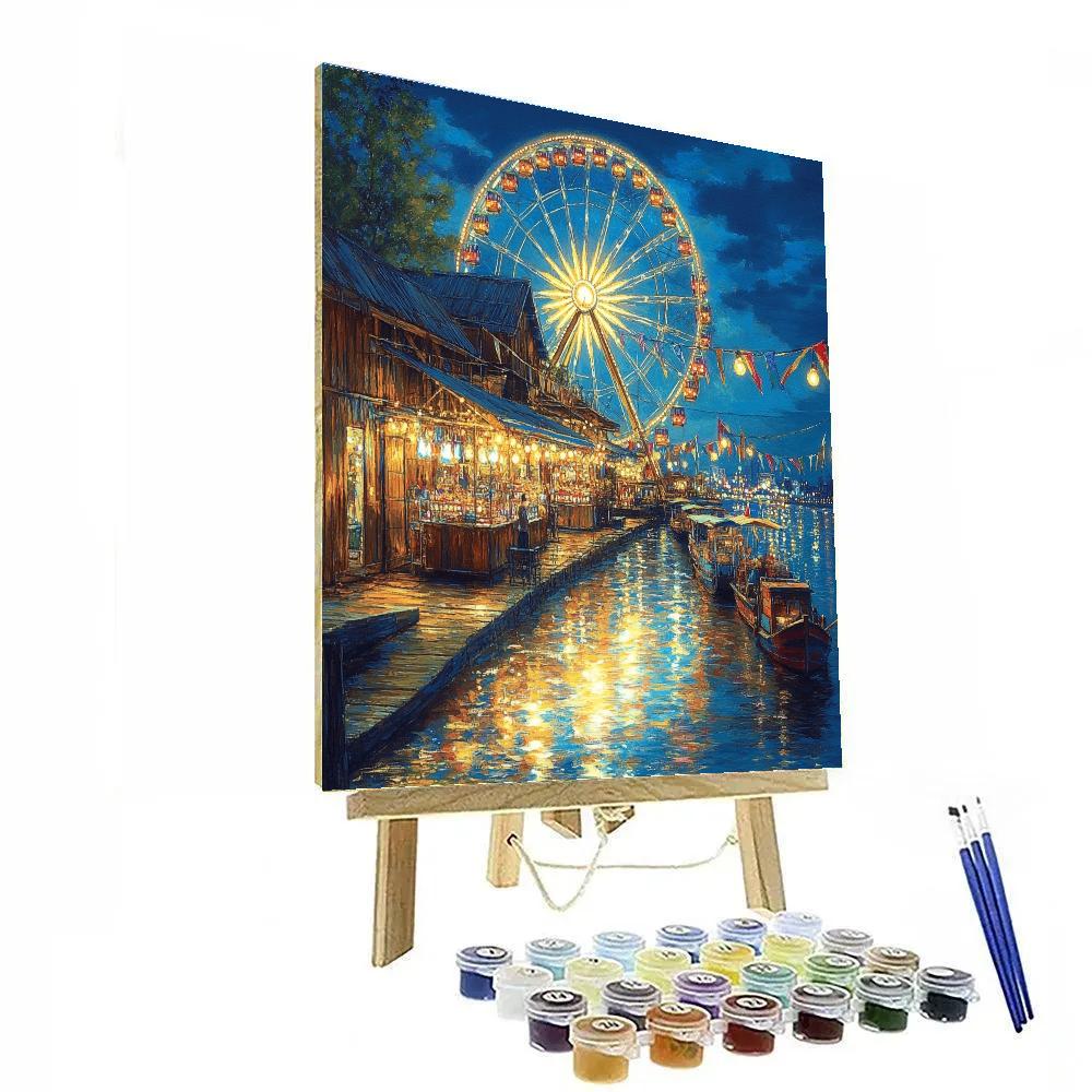 Asiatique Riverfront Ferris Wheel Bangkok Thailand Number painting