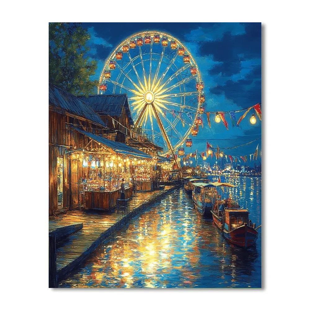 Asiatique Riverfront Ferris Wheel Bangkok Thailand Number painting