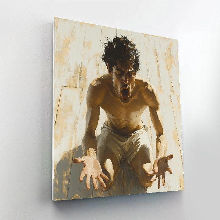 Egon Schiele Inspired Angular Dancer Number painting