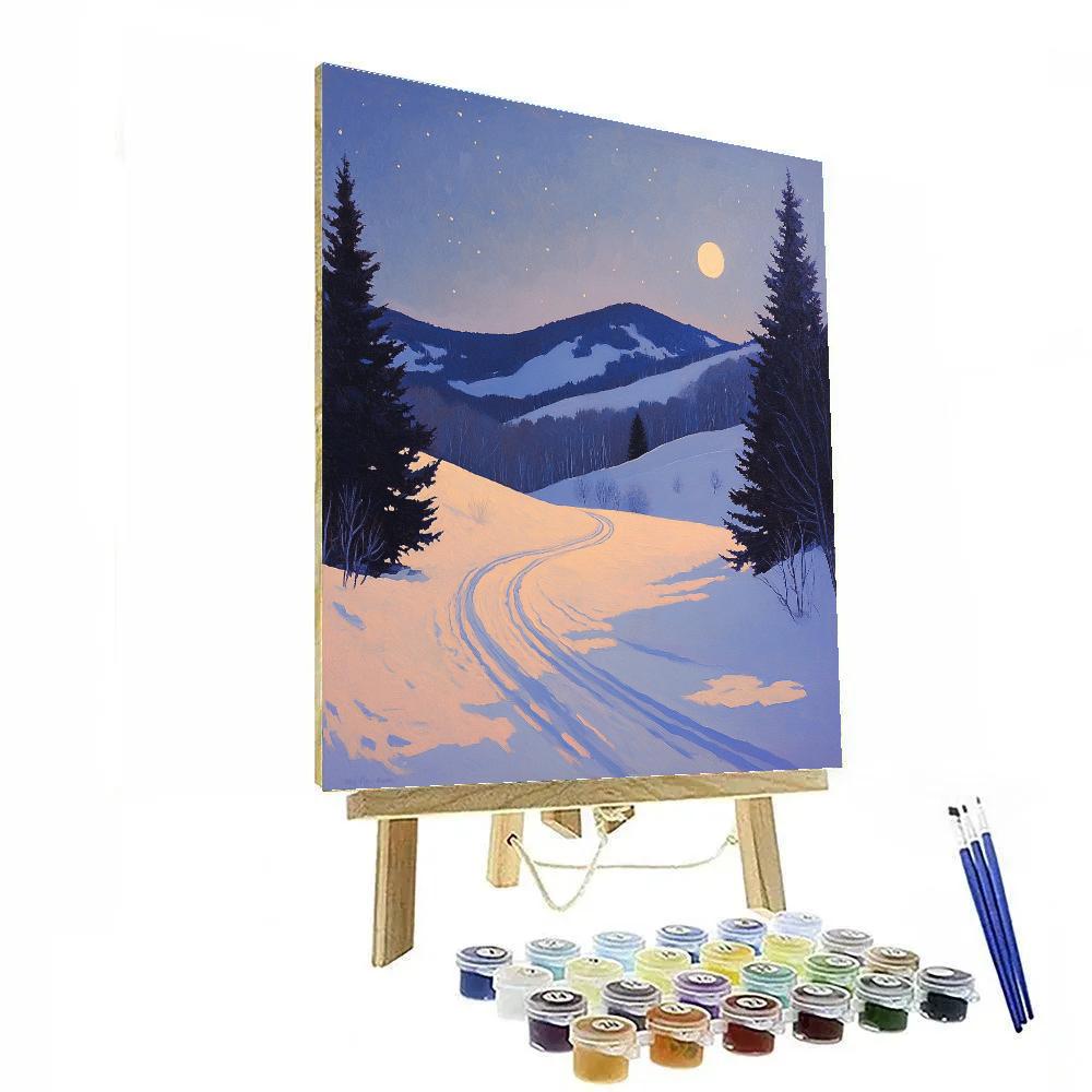 Leonardo Da Vinci Inspired Moon Shadows On Snow Numbered painting kits