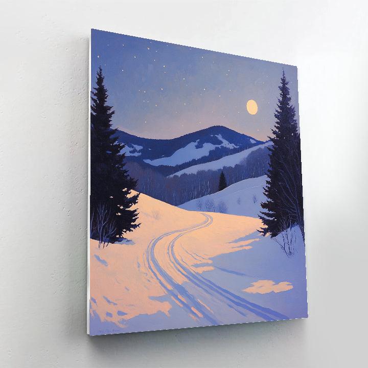 Leonardo Da Vinci Inspired Moon Shadows On Snow Numbered painting kits