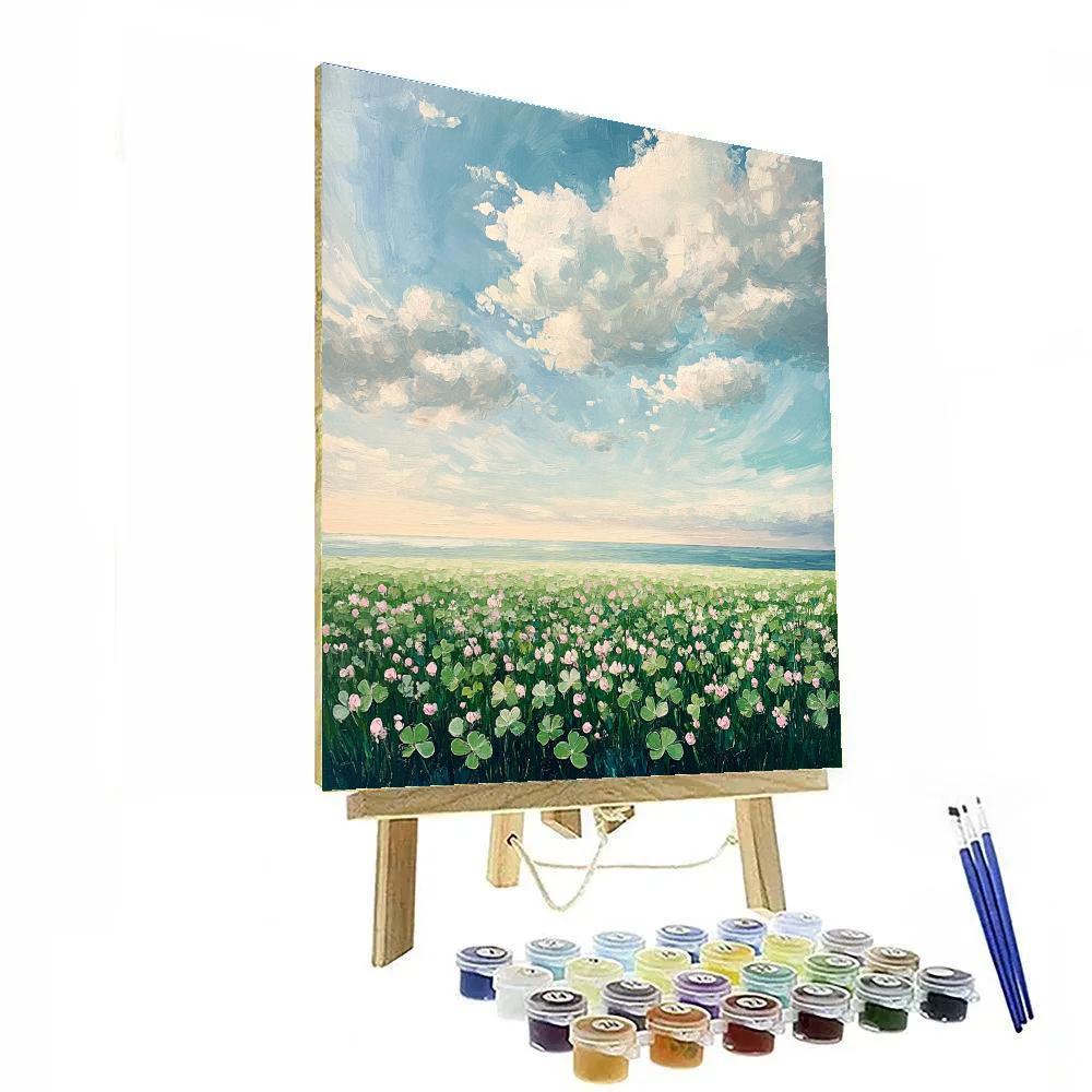 Claude Monet Inspired Summer Sky Over Clover Field Paint by numbers kits