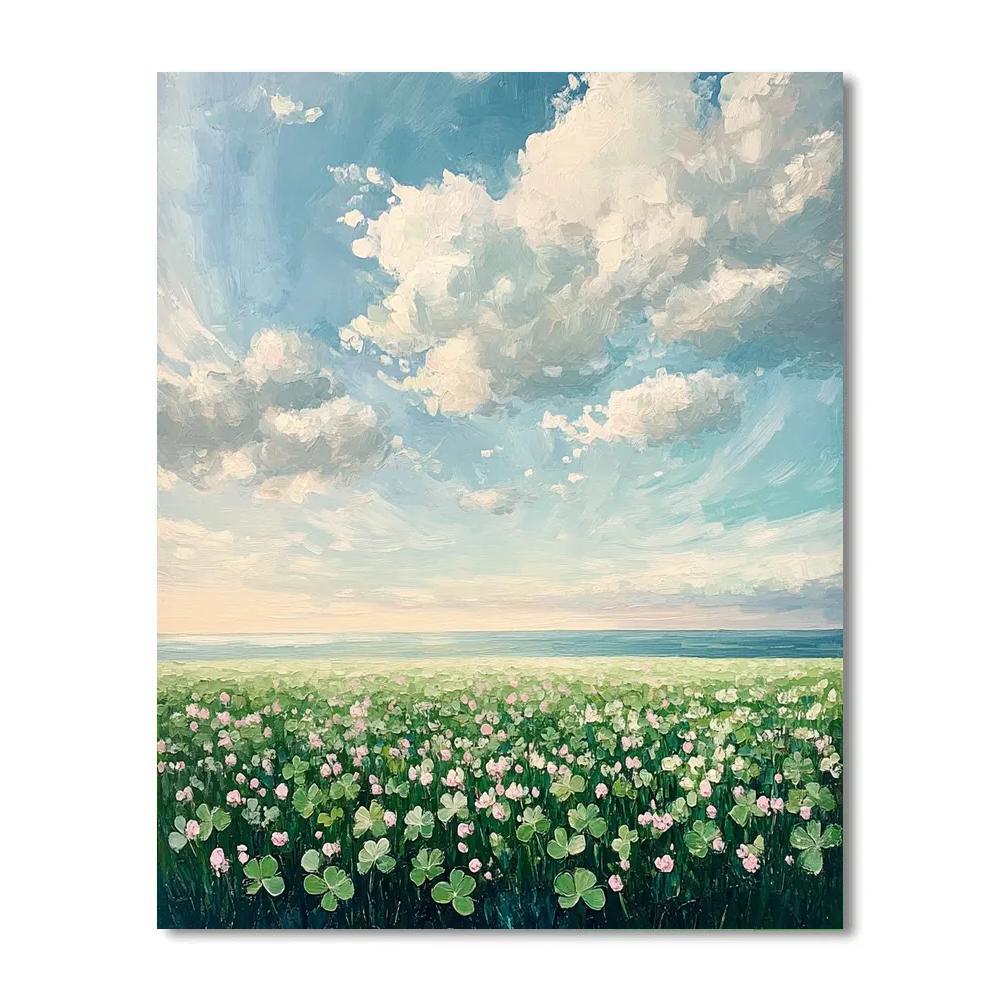 Claude Monet Inspired Summer Sky Over Clover Field Paint by numbers kits