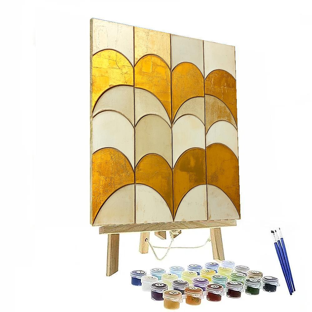 Gustav Klimt Inspired Honeyed Horizon Waves paint by numbers