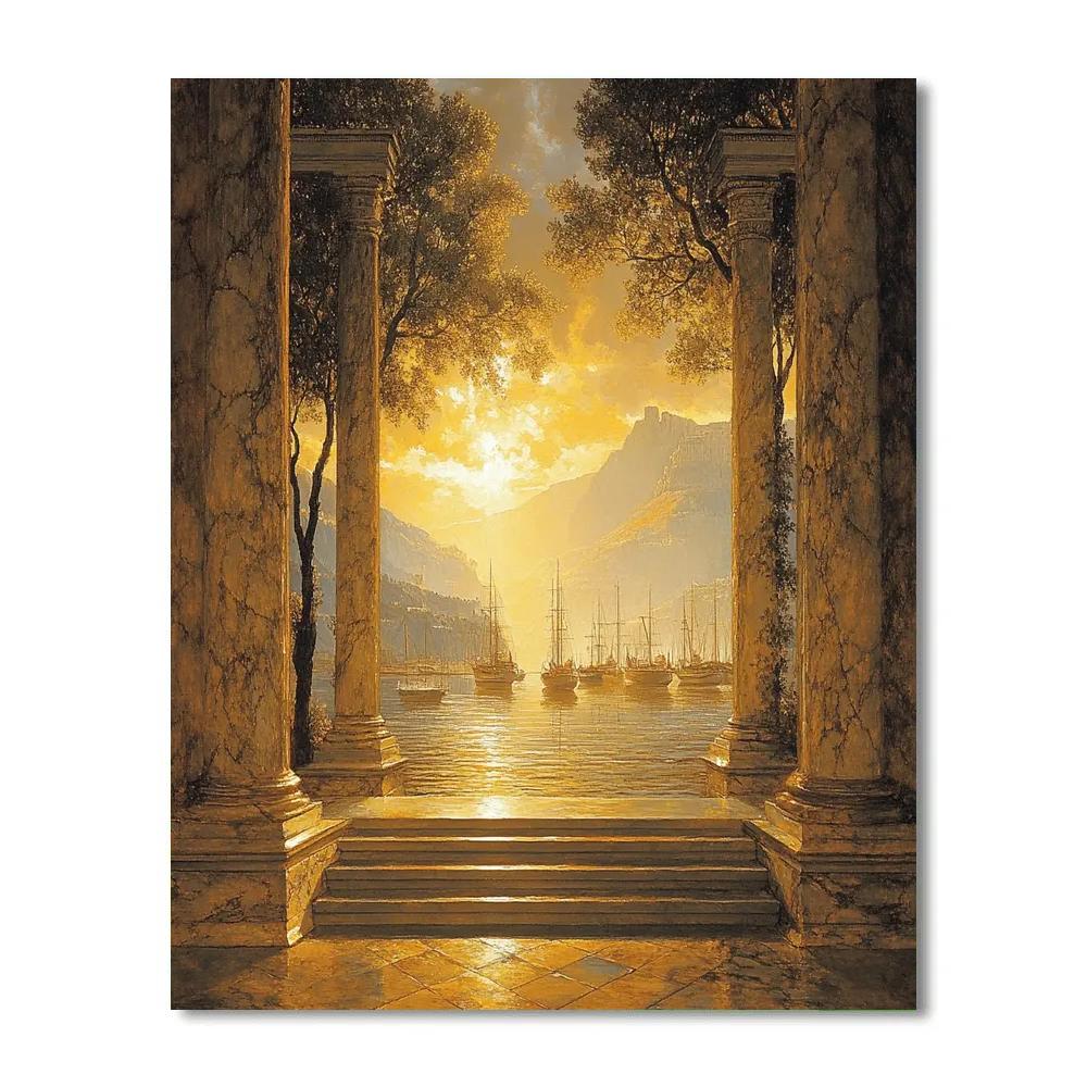Claude Lorrain Inspired Sunrise Harbor Painting by numbers kit