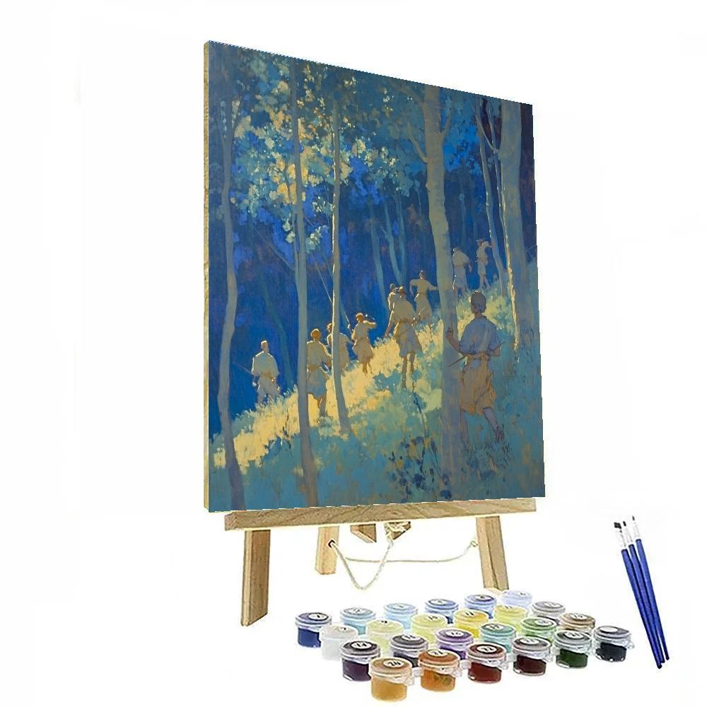 Nicolas Poussin Inspired Mythic Forest paint by numbers