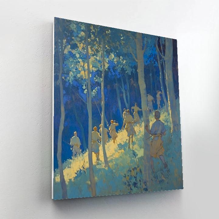 Nicolas Poussin Inspired Mythic Forest paint by numbers