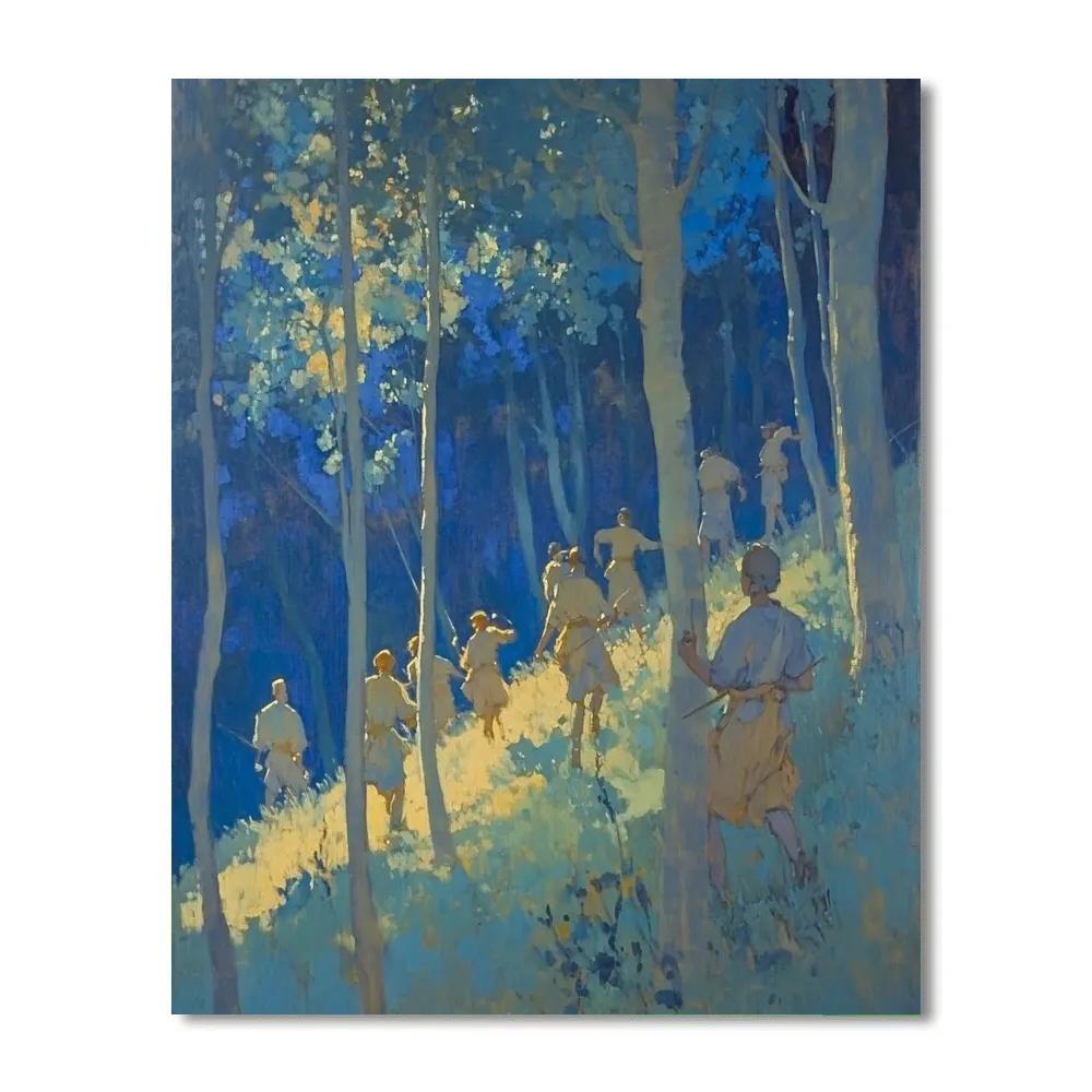 Nicolas Poussin Inspired Mythic Forest paint by numbers