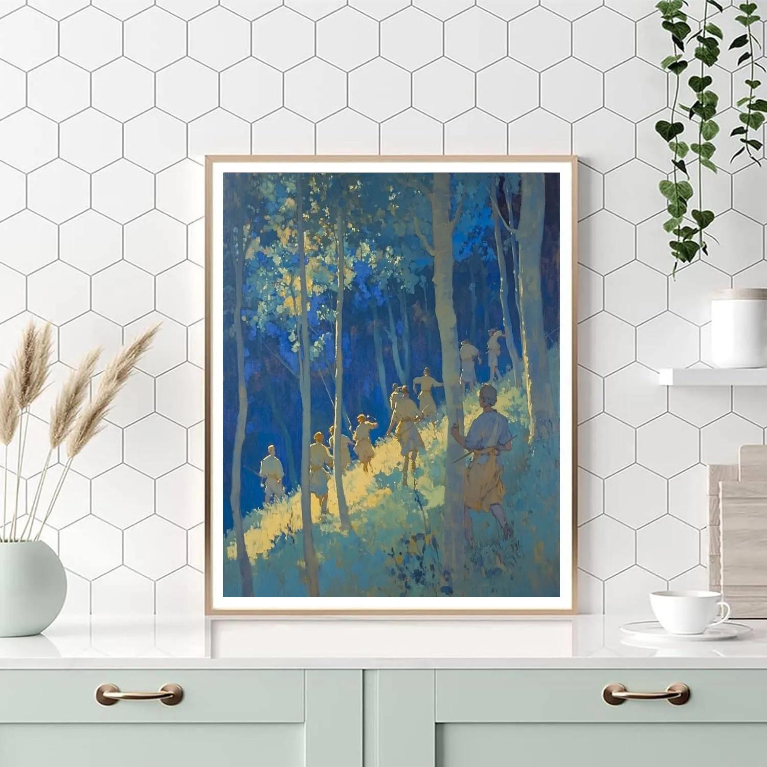 Nicolas Poussin Inspired Mythic Forest paint by numbers