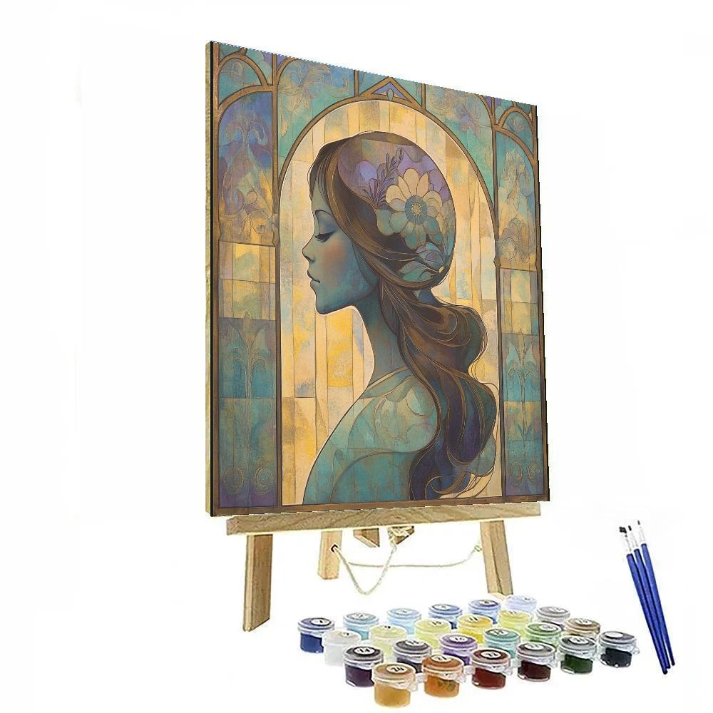 Alphonse Mucha Inspired Aurora Muse DIY paint by numbers
